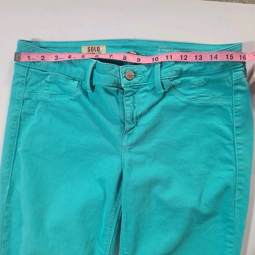 Sold Design Spring Street Skinny Pants Sz M Women’s Turquoise Mid Rise Stretch - Picture 6 of 8